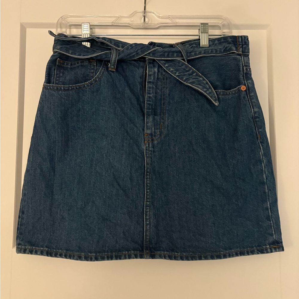 Madewell Denim Blue Women's Skirt with Tie